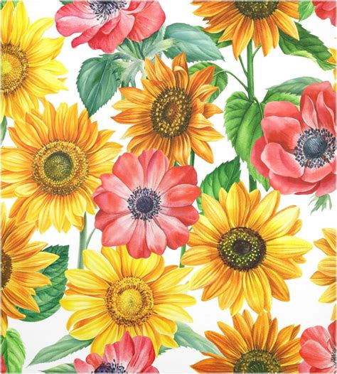 SKYSONIC Sunflower Poppy Flowers Floral Large Dishwasher Magnet