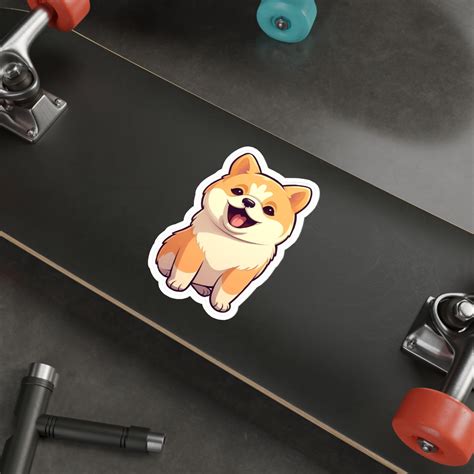 Happy Shiba Inu And Akita Die Cut Stickers Cute Doge Decals Etsy