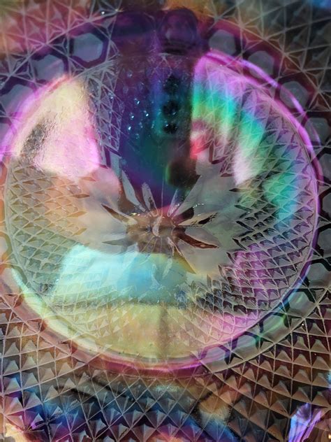 Indiana Glass Art Iredescent Blue Collection Plate Etsy