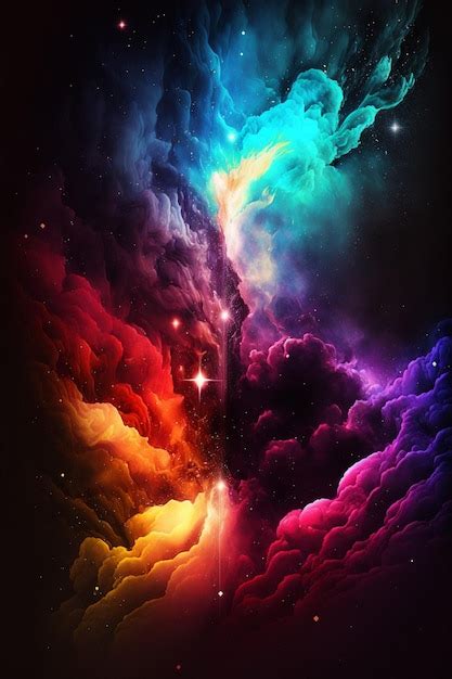 Premium Photo | A colorful galaxy wallpaper with a nebula in the center.