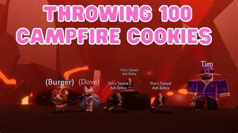 Throwing 100 Campfire Cookies In Adopt Me Youtube