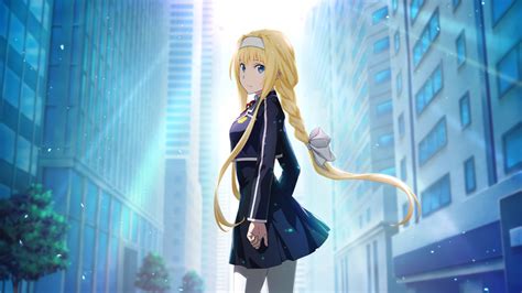 Alice Alice Zuberg Blue Eyes Sword Art Online Alicization Rising Steel Long Hair Blonde