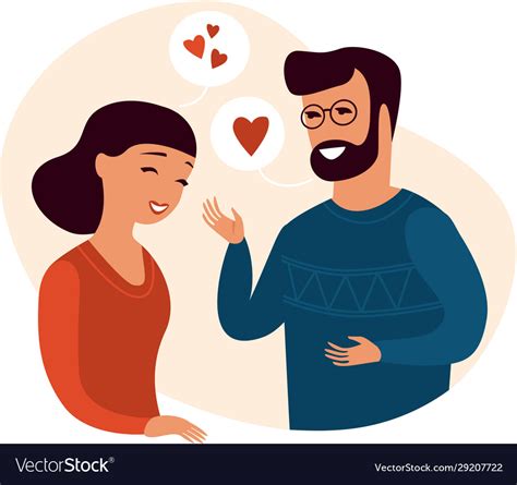 Young Couple Talking About Love Royalty Free Vector Image