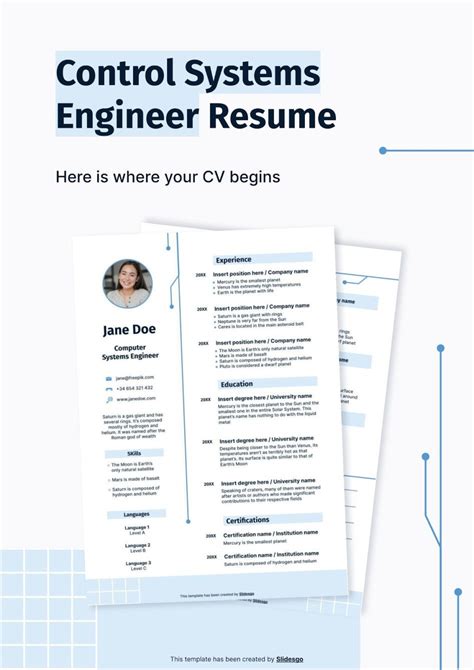 control systems engineer resume