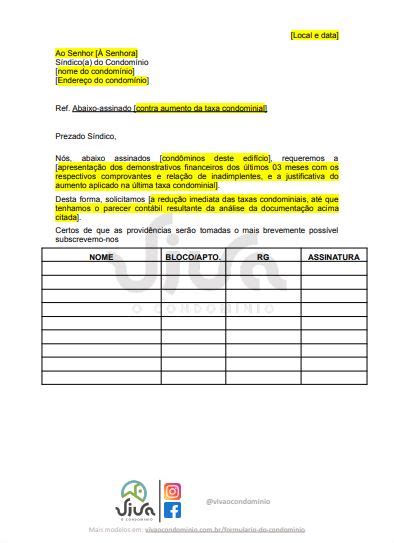 Abaixo assinado Viva o Condomínio