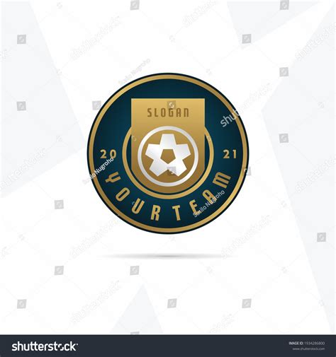 Soccer Club Emblem Football Badge Shield Stock Vector Royalty Free