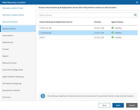 Step 4 Choose Backup Servers Veeam Recovery Orchestrator User Guide