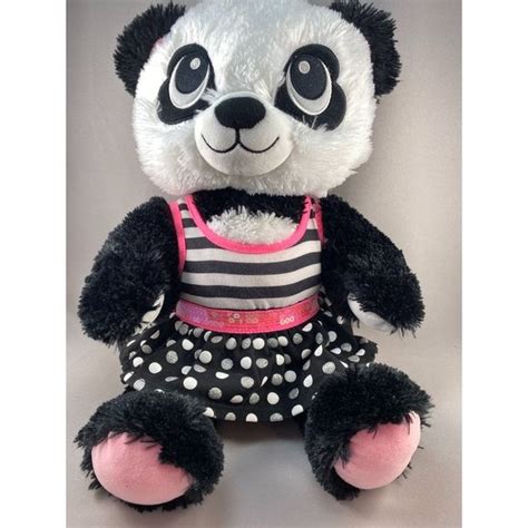 Build A Bear Toys Panda Build A Bear Sparkly Skirt Sequin Belt All Fabric Features Pink Feet