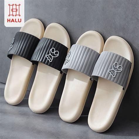 Jual Halu Sandal Slop Wanita Karet Jelly Kekinian Sandal Slip On Teplek