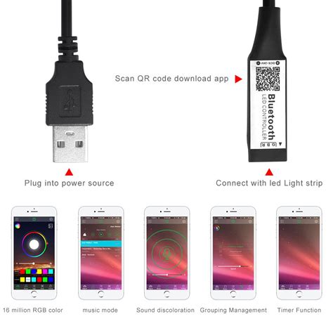 Clever RGB Bluetooth Timer Geeignet LED Regler USB Grandado