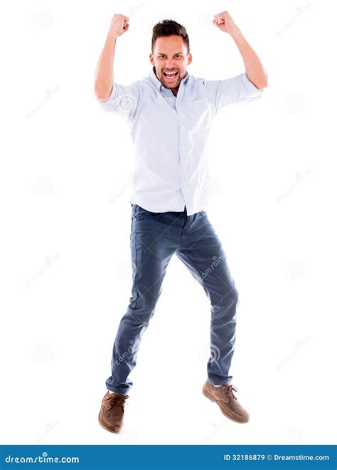 Happy Man Jumping Royalty Free Stock Images Image 32186879