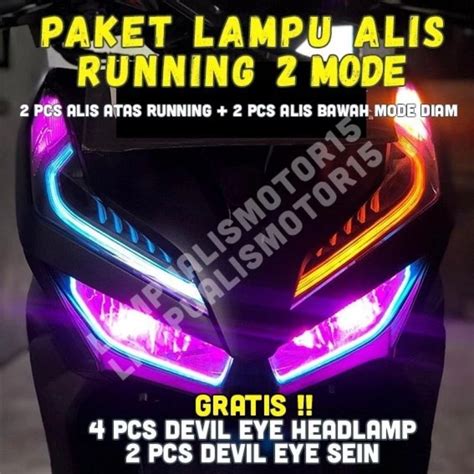 Jual PAKET LAMPU ALIS SEIN RUNNING VARIO 125 150 BONUS DEVIL EYE