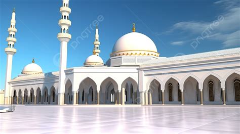 Mosque For Islamic Pilgrimage A 3d Rendering Background Haram Mecca