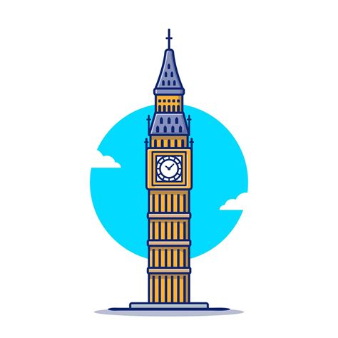 Big Ben Cartoon Vector Icon Illustration. Famous Building Traveling ...