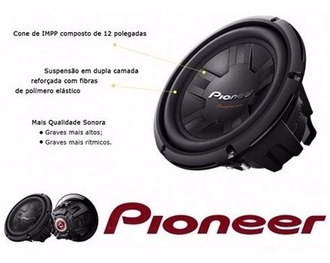 1 Subwoofer Pioneer Cara Preta Tsw 311d4 Bobina Dupla 400rms