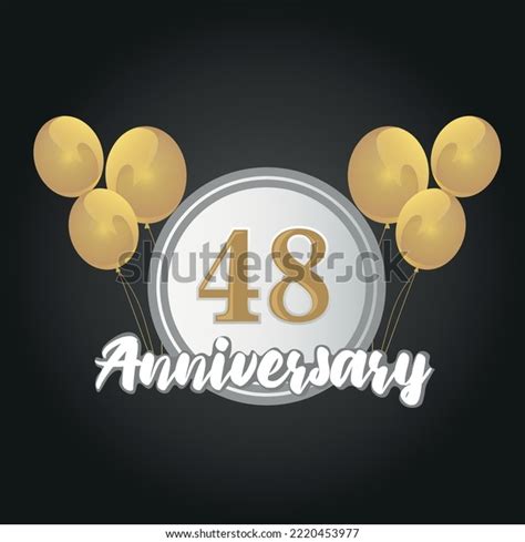 Happy 48th Anniversary Balloons Greeting Card Stock Vector (Royalty Free) 2220453977 | Shutterstock