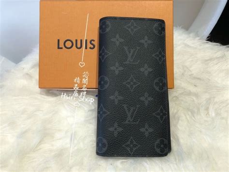 ※芯閣名牌精品店※ Lv M61697 Brazza 黑灰色字紋 內拉鍊對折長夾 皮夾 全新現貨 Yahoo奇摩拍賣