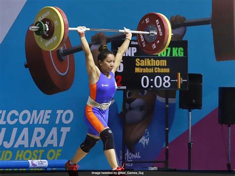 National Games: Mirabai Chanu Pips Sanjita For Gold In Women's 49kg ...