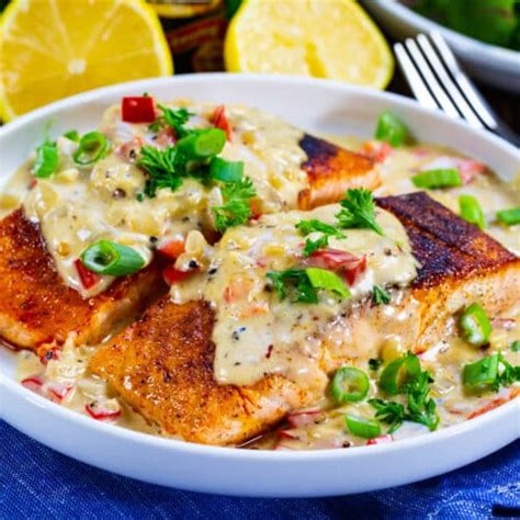 Cajun Salmon With Creamy Parmesan Sauce Spicy Southern Kitchen