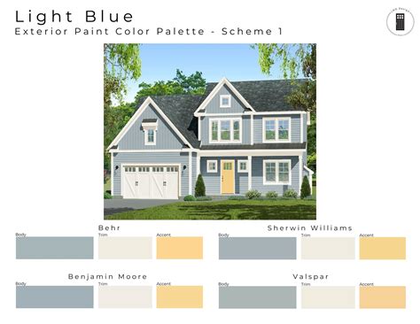 Light Blue Exterior House Paint Palettes Light Blue House Exterior P