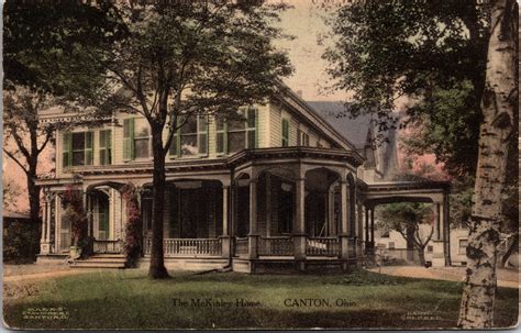 Canton Ohio The Mckinley Home Scenic Front View Birch Tree Mansion