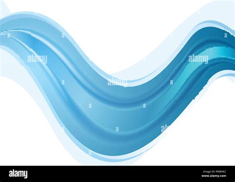 Bright Blue Abstract Smooth Waves Background Vector Modern Design