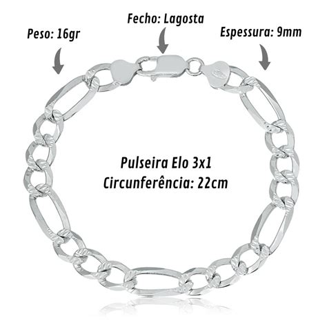 Pulseira Masculina X Em Prata Italiana Mercado Masculino