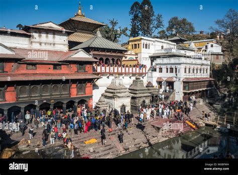 Pashupatinath Temple And Bagmati River In Kathmandu Nepal Stock Photo