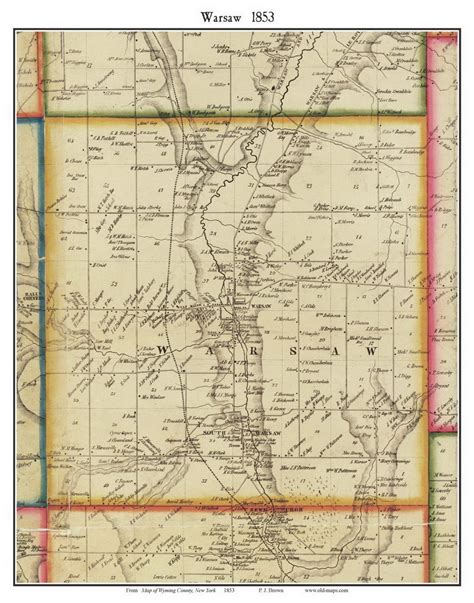 Warsaw Old Town Map With Homeowner Names New York Etsy