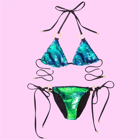Sequin Bikini Set Pink Sugar Fashion