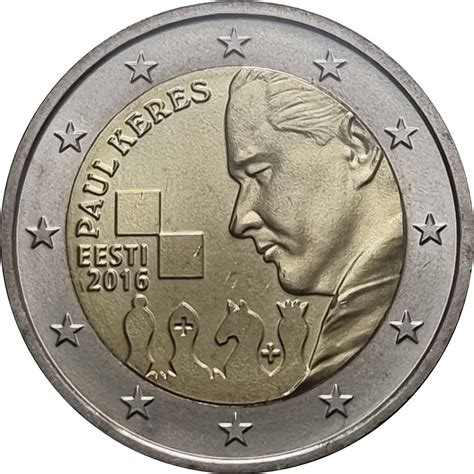 2 Euros Paul Keres Estonie Numista