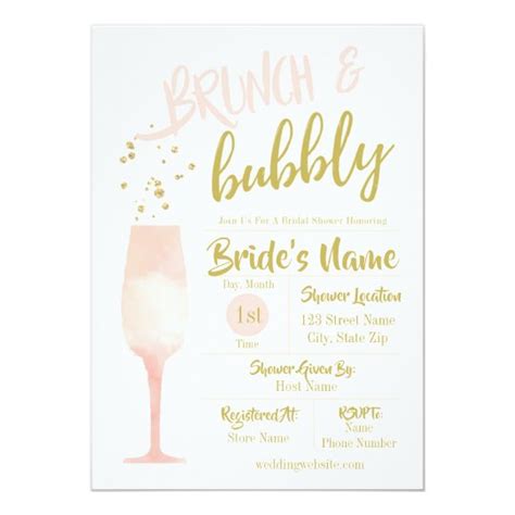 Brunch And Bubbly Bridal Shower Invitation