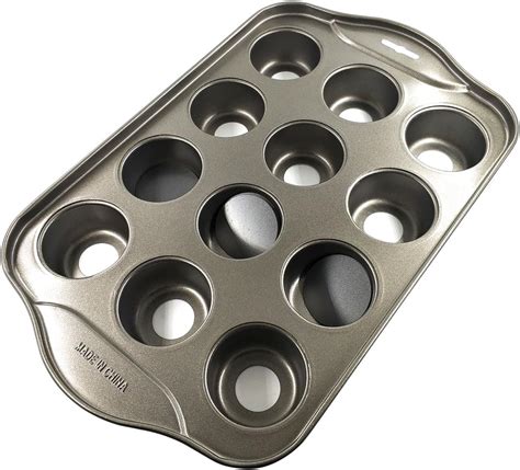 Devilmaycare Removable Bottom Round Mini Muffin Pans 12 Holes Non Stick