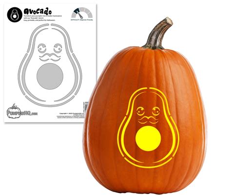 Avocado Pumpkin Carving Stencil Pumpkin Hq