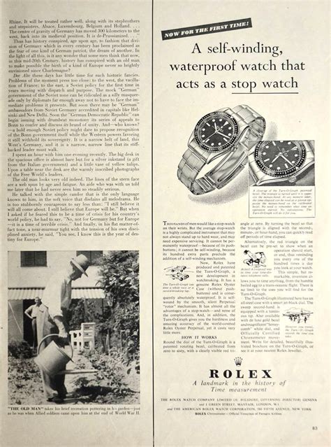 Rolex Turn O Graph Oyster Advert Dc Vintage Watches