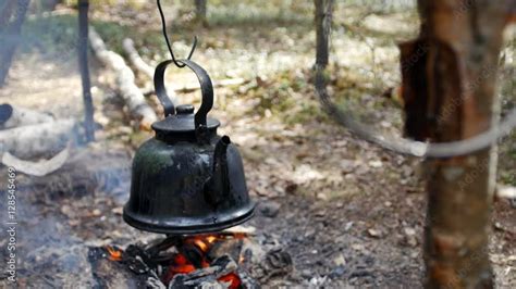 Kettle on the fire Stock Video | Adobe Stock