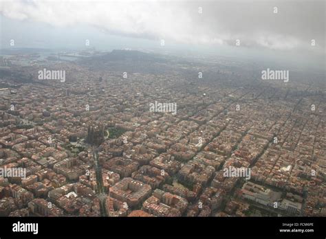 Aerial View Barcelona Spain Stock Photo Alamy