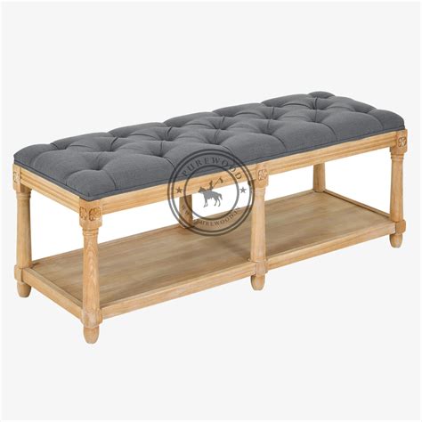 Dove Upholstered Storage Bench Purewood