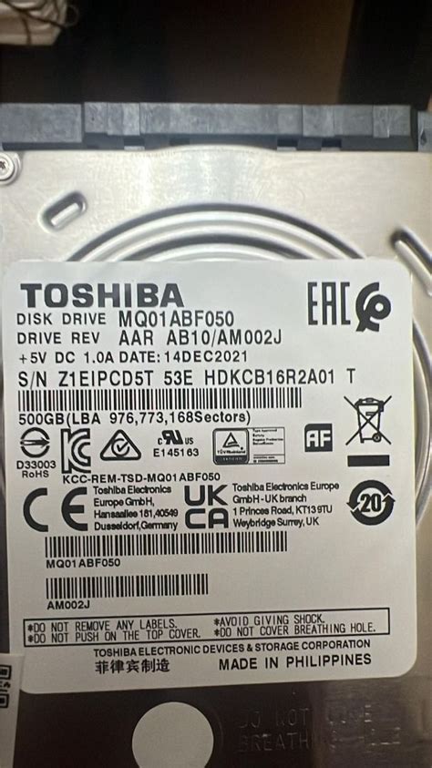 Toshiba MQ01ABF050 500 GB 2.5", Computers & Tech, Parts & Accessories ...