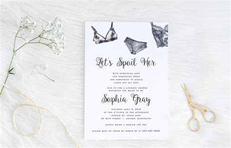 Evelyn Lingerie Shower Invitation Lingerie Party Invite