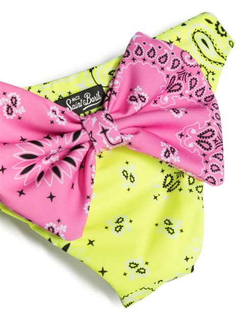 MC2 Saint Barth Kids Bikini Con Estampado De Bandana y Detalle De Moño
