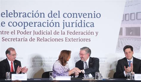 Celebración Del Convenio De Cooperación Jurídica Entre El Pjf Y La Sre Secretaría De