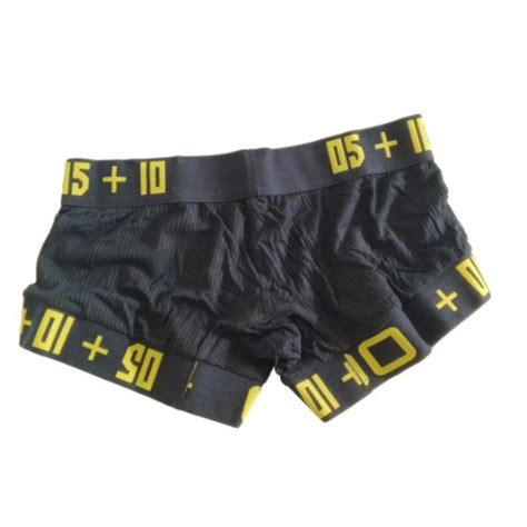 Underwear Socks Brand New Gay Muscle Sexy Ribbed Knit Black Yellow Boxer Brief Us