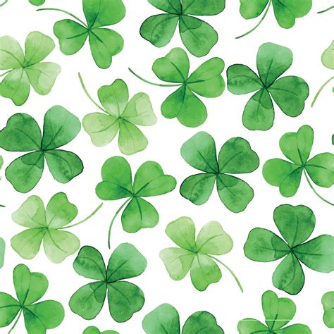 Watercolor Seamless Pattern On The Theme Of St Patricks Day Green