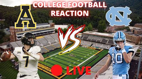 Appalachian State Mountaineers Vs North Carolina Tarheels Live Watch