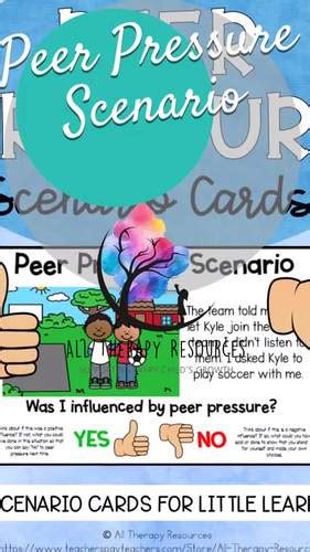 Peer Pressure Scenario Cards I School Counseling I Personal Space