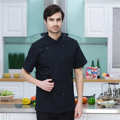 High Quality Summer Breathable Double Breasted Short Sleeved Chef Jacket Uniform Restaurant