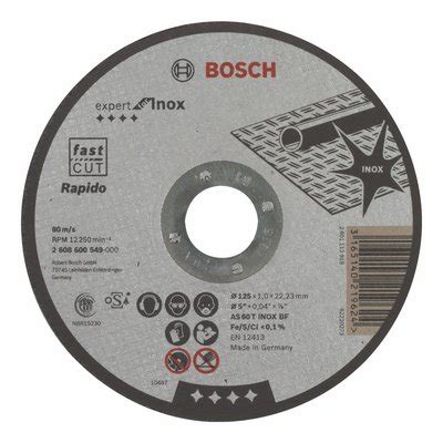 Bosch Trennscheibe Expert Inox Gerade Rapido As T Inox Bf X Mm