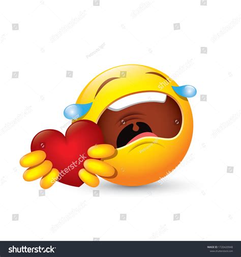 Emoji Llorando Dando Amor Corazón Vector De Stock Libre De Regalías