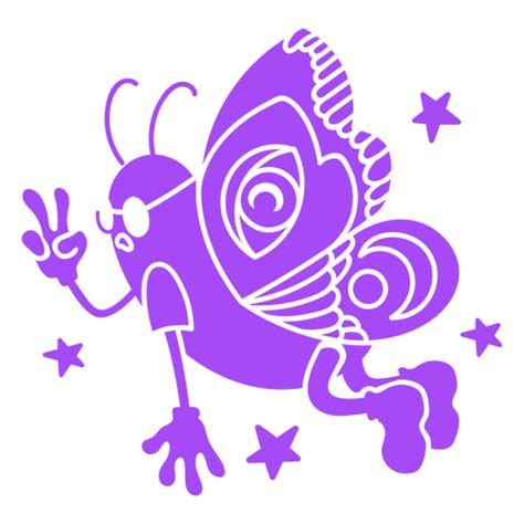 Diseño Png Y Svg De Mariposa De Dibujos Animados Recortada De Magia Oscura Para Camisetas